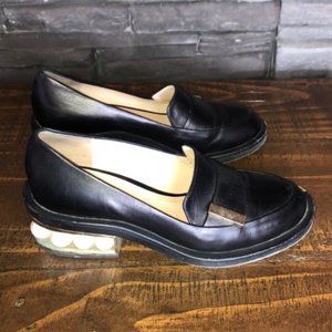 Nicholas Kirkwood Casadi Black Pearl Moccasins Loafers 5.5